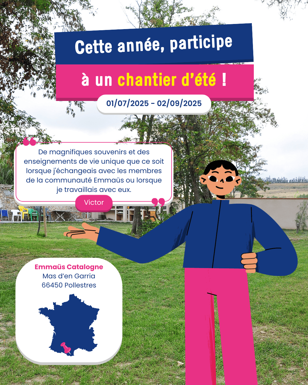 Publication Instagram Emmaüs France - Catalogne